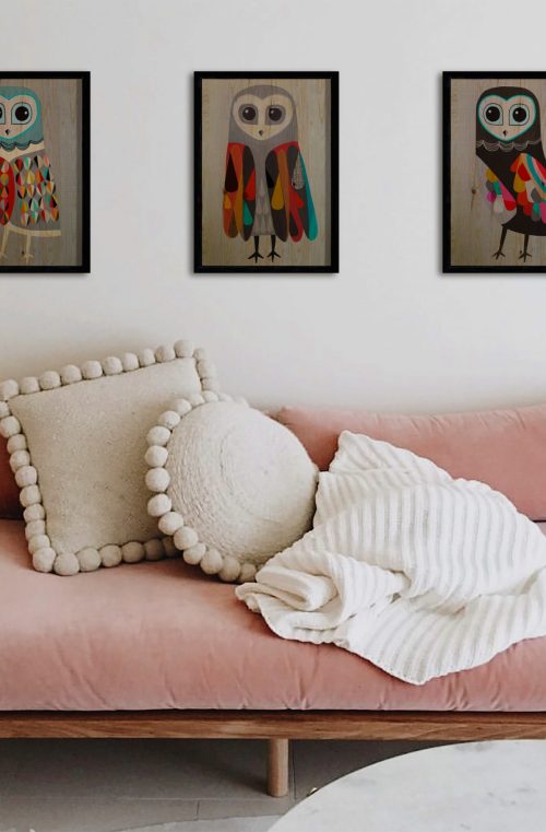 Baykuş tablosu ahşap tablo baykuş duvar dekoru