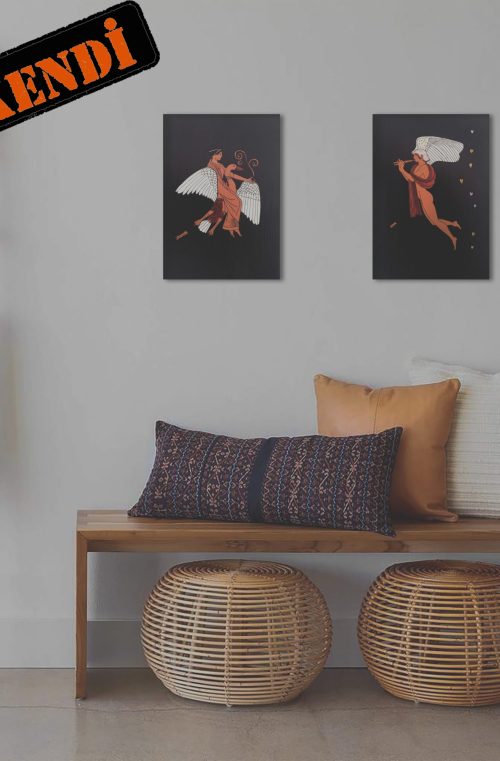 Aphrodite Ve Eros İkili Set Ahsap Tablo
